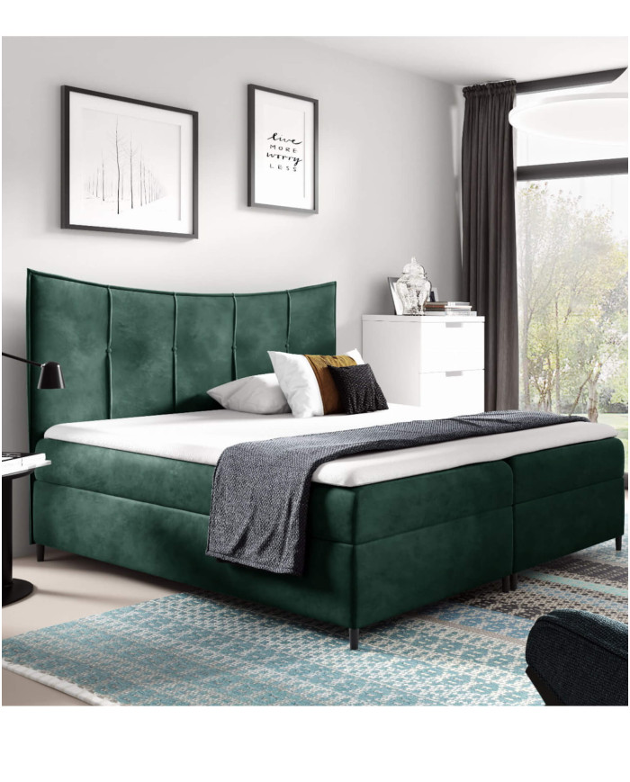 Kontinentinė lova Bergamo 140x200, apmušta, čiužiniai, čiužinys antčiužinys, konteineris - Paveikslėlis 4