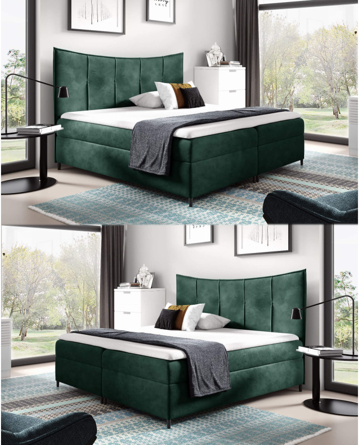 Kontinentinė lova Bergamo 140x200, apmušta, čiužiniai, čiužinys antčiužinys, konteineris - Paveikslėlis 7