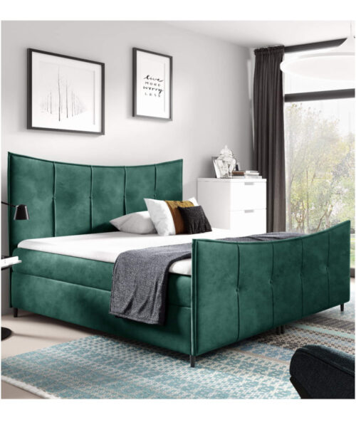 Kontinentinė lova Bergamo Lux 180×200, apmušta, čiužiniai, čiužinys antčiužinys, konteineris