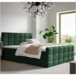 Berlyno kontinentinė lova 160x200, apmušta, čiužiniai, čiužinys su užtiesalu, konteineris