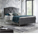 Brando kontinentinė lova 140x200, apmušta, čiužinys, čiužinuko užtiesalas, konteineris