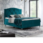 Brando kontinentinė lova 160x200, apmušta, čiužinys, čiužinuko užtiesalas, konteineris