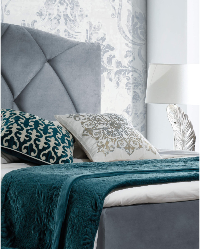 Brando kontinentinė lova 160x200, apmušta, čiužinys, čiužinuko užtiesalas, konteineris — изображение 6