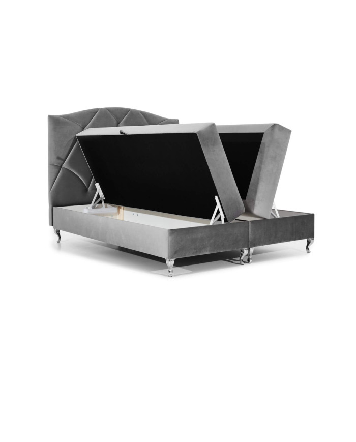 Brando kontinentinė lova 160x200, apmušta, čiužinys, čiužinuko užtiesalas, konteineris — изображение 7