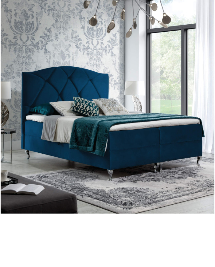 Brando kontinentinė lova 180x200, apmušta, čiužinys, čiužinuko užtiesalas, konteineris - Paveikslėlis 4