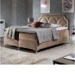 „Caschmire“ kontinentinė lova 160x200, apmušta, čiužinys, čiužinuko užtiesalas, konteineris