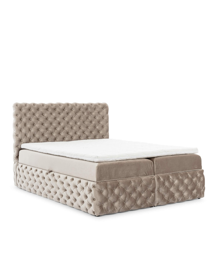 „Castel“ kontinentinė lova 200x200, apmušta, čiužiniai, čiužinys antčiužiniui, konteineris