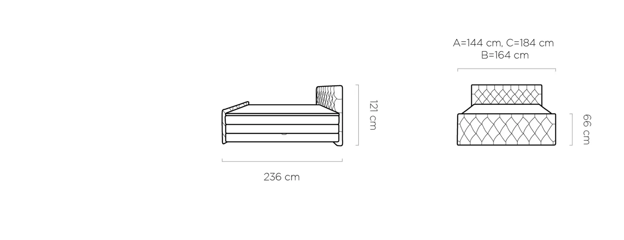 Charles kontinentinė lova 180x200 Gr1 - Paveikslėlis 7