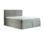 Česterfildo kontinentinė lova 120x200, apmušta, čiužinys, čiužinuko užtiesalas, konteineris