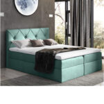 Krištolinė kontinentinė lova 140x200, apmušta, čiužinys, čiužinuko užtiesalas, konteineris