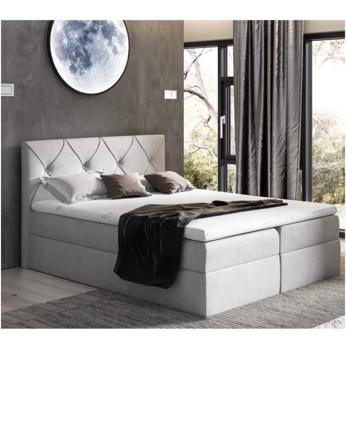 Krištolinė kontinentinė lova 160x200, apmušta, čiužinys, čiužinuko užtiesalas, konteineris - Paveikslėlis 7