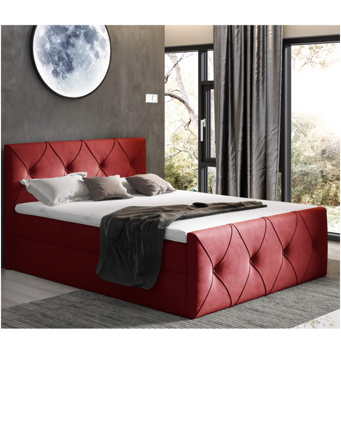 „Crystal Lux“ kontinentinė lova 160x200, apmušta, čiužinys, čiužinuko užtiesalas, konteineris - Paveikslėlis 4