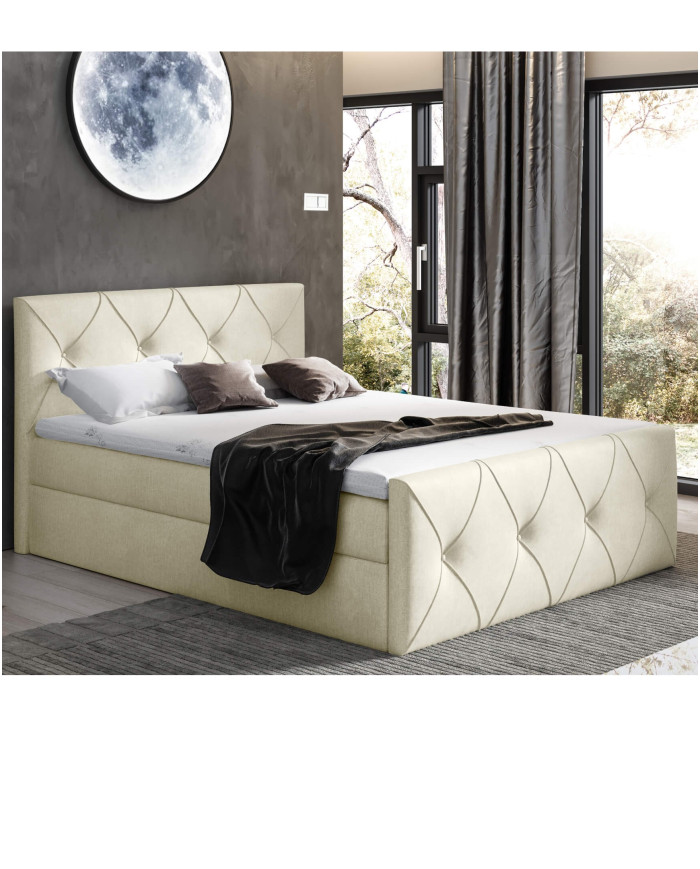 „Crystal Lux“ kontinentinė lova 180x200, apmušta, čiužinys, čiužinuko užtiesalas, konteineris - Paveikslėlis 2