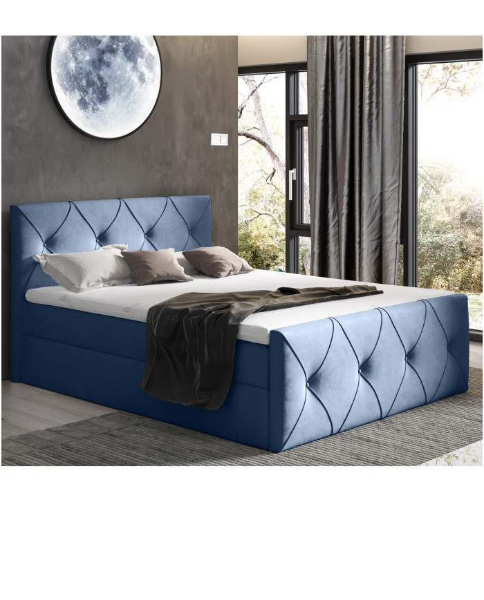 „Crystal Lux“ kontinentinė lova 200x200, apmušta, čiužinys, čiužinuko užtiesalas, konteineris - Paveikslėlis 5