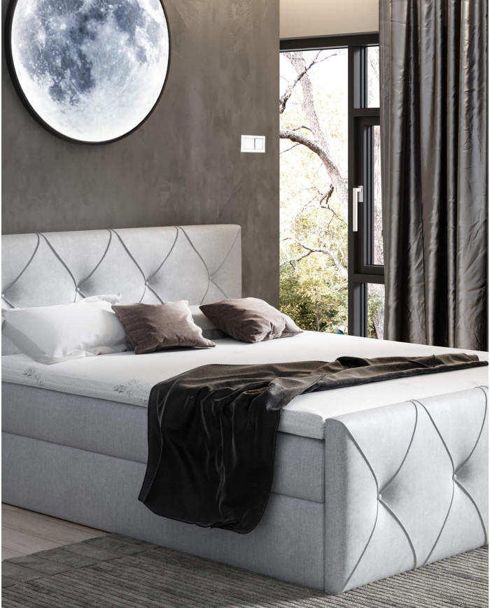 „Crystal Lux“ kontinentinė lova 200x200, apmušta, čiužinys, čiužinuko užtiesalas, konteineris - Paveikslėlis 6