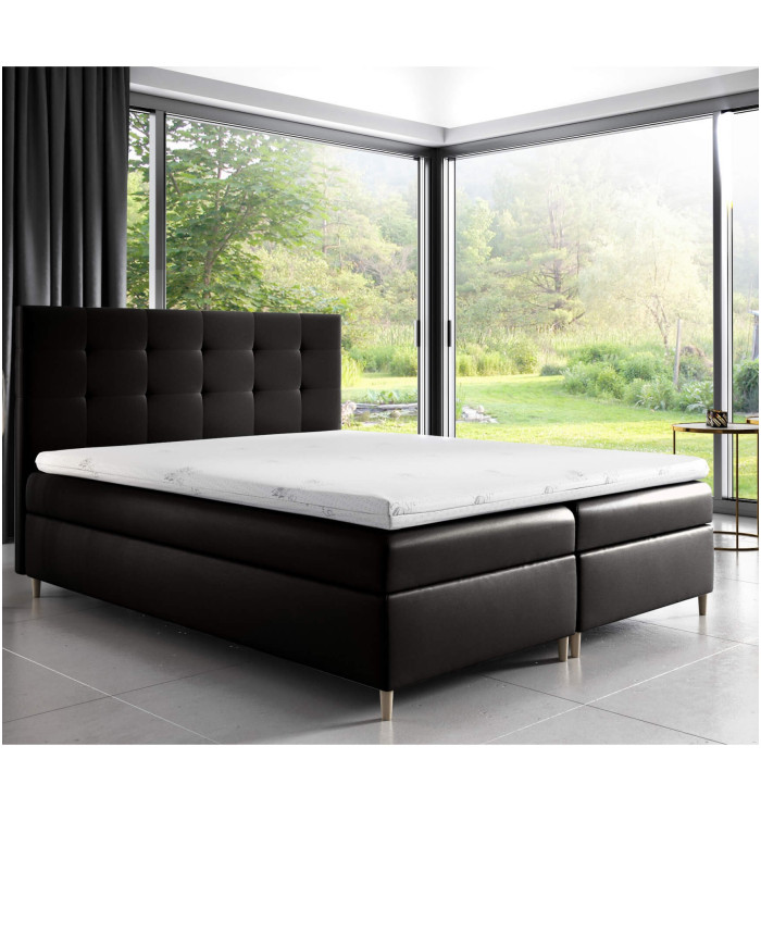 „Dakota“ kontinentinė lova 120x200, apmušta, čiužinys, čiužinuko užtiesalas, konteineris - Paveikslėlis 4