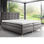 „Dakota“ kontinentinė lova 140x200, apmušta, čiužinys, čiužinuko užtiesalas, konteineris