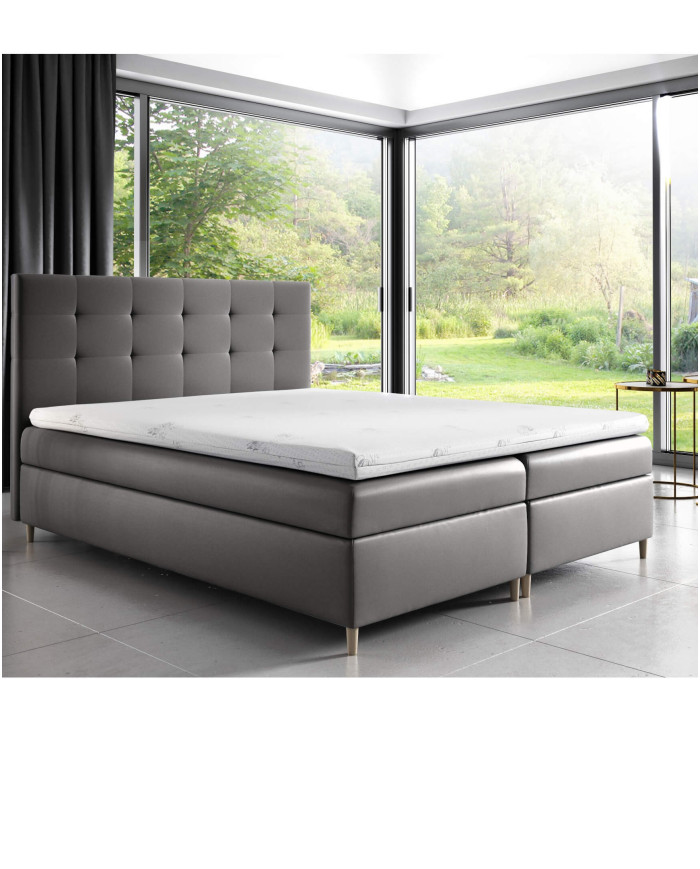 „Dakota“ kontinentinė lova 160x200, apmušta, čiužinys, čiužinuko užtiesalas, konteineris