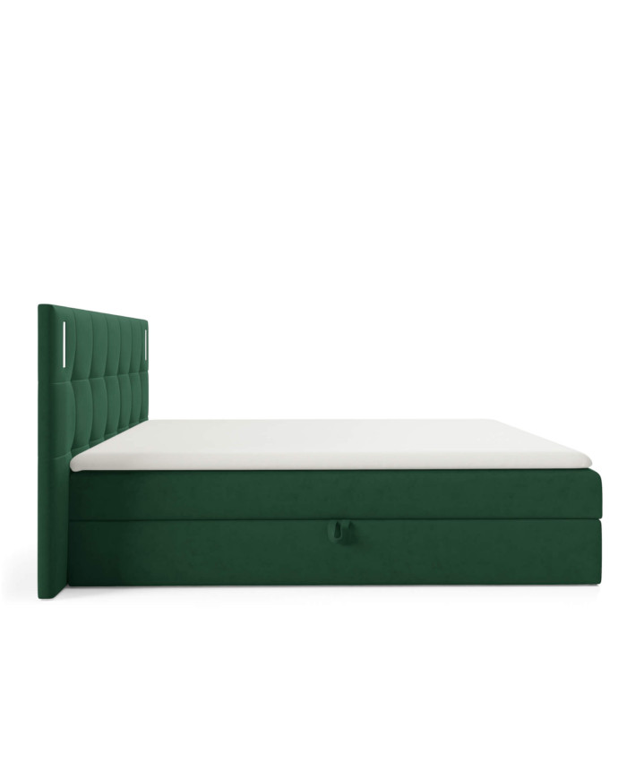 Denver kontinentinė lova 160x200, su apšvietimu, apmušta, čiužiniai, čiužinys, čiužinuko užtiesalas, konteineris - Paveikslėlis 7