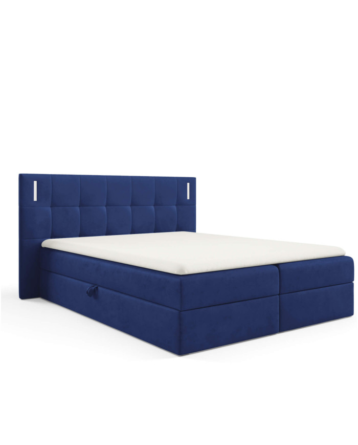 Denver kontinentinė lova 200x200, su apšvietimu, apmušta, čiužiniai, čiužinys, čiužinuko užtiesalas, konteineris - Paveikslėlis 2