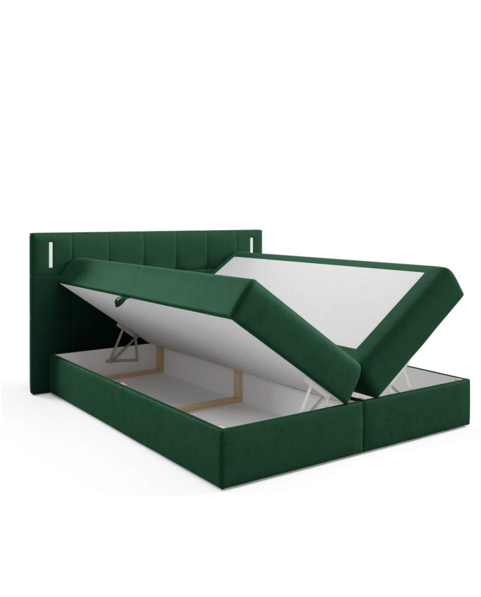 Denver kontinentinė lova 200x200, su apšvietimu, apmušta, čiužiniai, čiužinys, čiužinuko užtiesalas, konteineris - Paveikslėlis 5