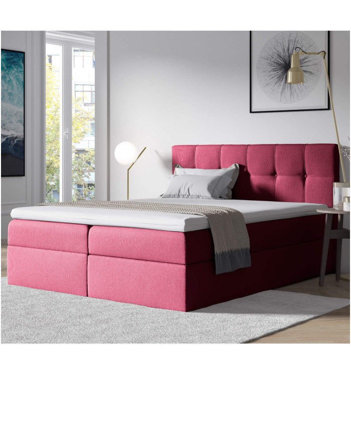 Emporio kontinentinė lova 140x200, apmušta, čiužinys, čiužinuko užtiesalas, konteineris - Paveikslėlis 2