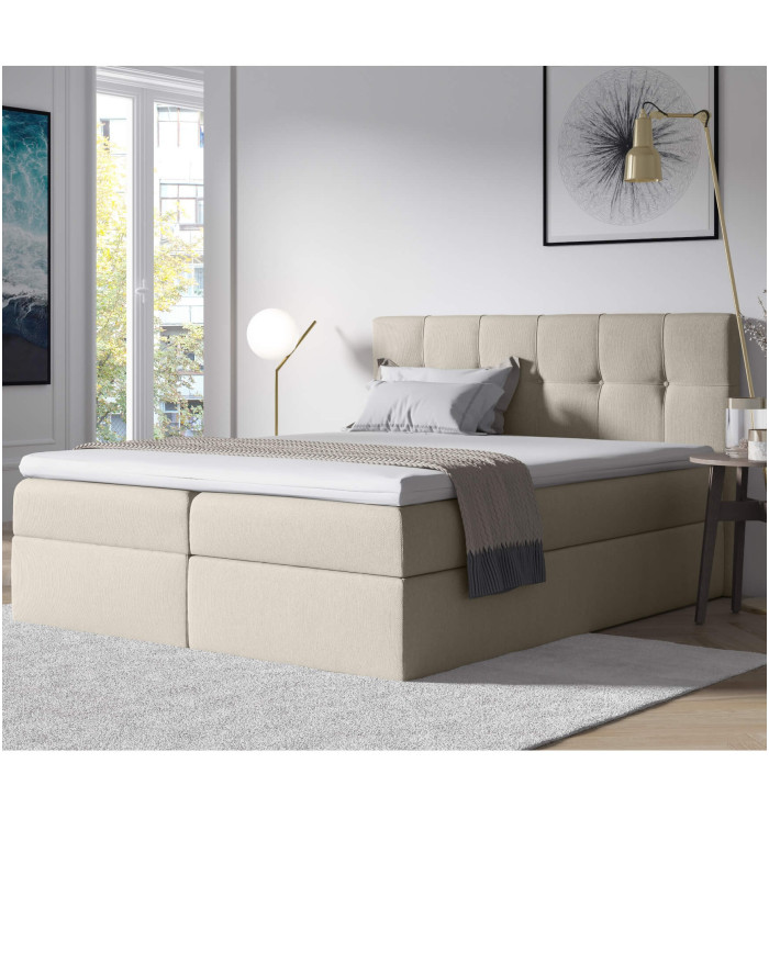 Emporio kontinentinė lova 140x200, apmušta, čiužinys, čiužinuko užtiesalas, konteineris - Paveikslėlis 3