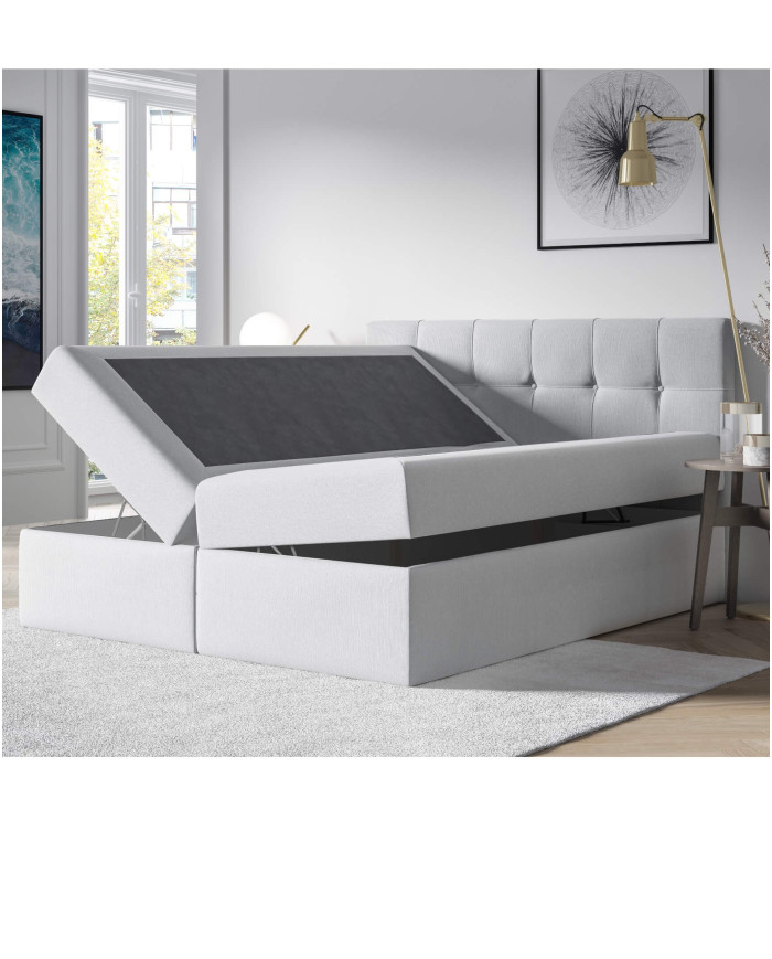 Emporio kontinentinė lova 140x200, apmušta, čiužinys, čiužinuko užtiesalas, konteineris - Paveikslėlis 6