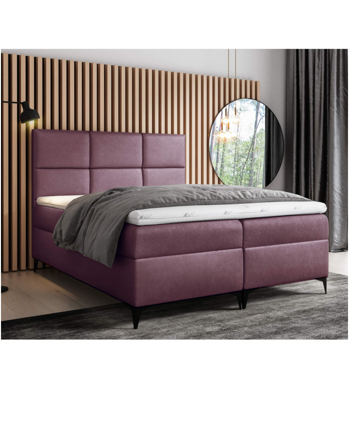 „Fava“ kontinentinė lova 180x200, apmušta, čiužinys, čiužinuko užtiesalas, konteineris - Paveikslėlis 2