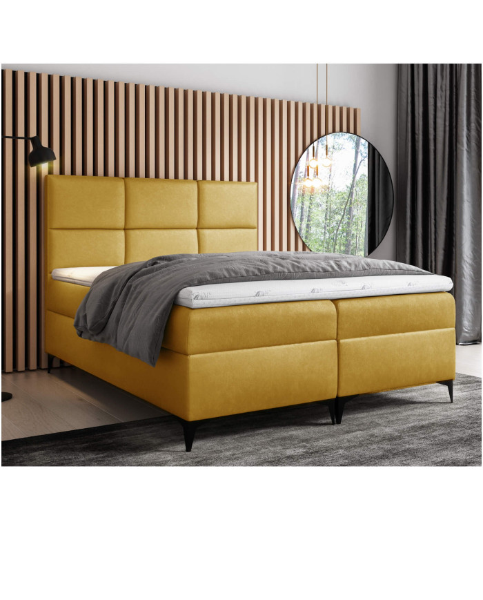 „Fava“ kontinentinė lova 180x200, apmušta, čiužinys, čiužinuko užtiesalas, konteineris - Paveikslėlis 3