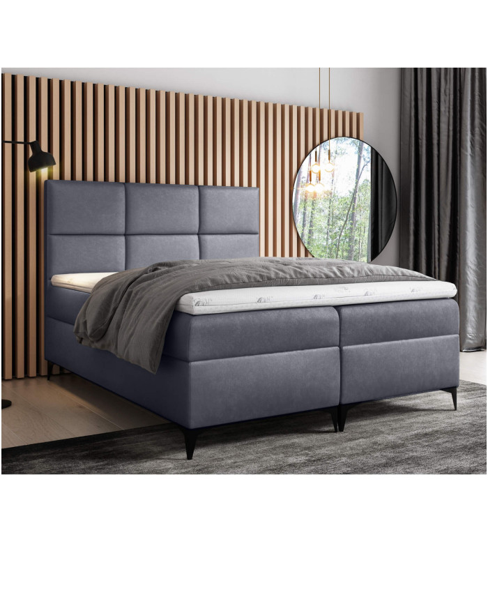 „Fava“ kontinentinė lova 180x200, apmušta, čiužinys, čiužinuko užtiesalas, konteineris - Paveikslėlis 5