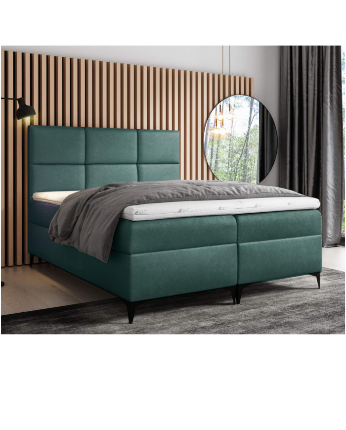 „Fava“ kontinentinė lova 180x200, apmušta, čiužinys, čiužinuko užtiesalas, konteineris