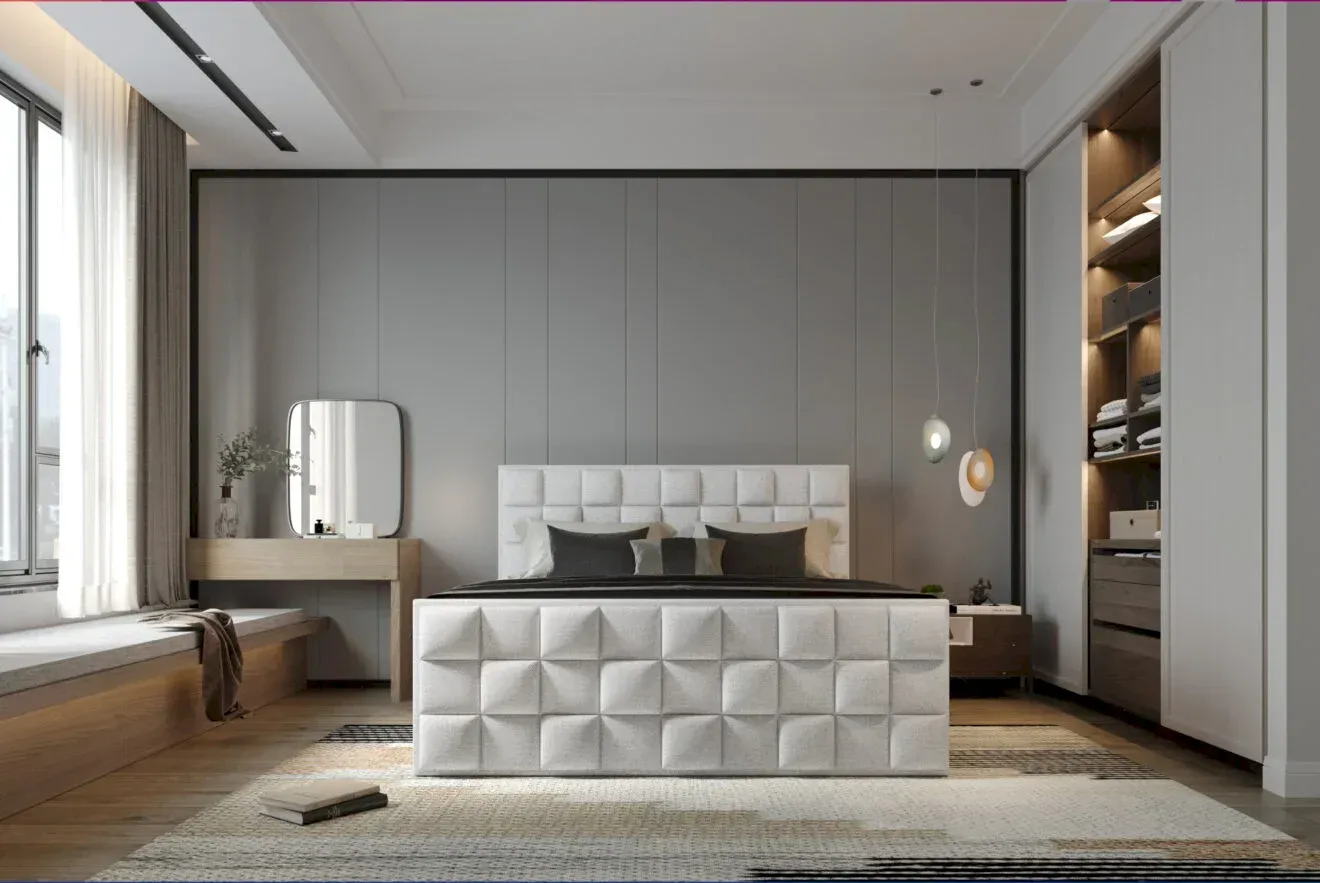 Kontinentinė lova su užtiesalu 160x200 Gr1 - Paveikslėlis 5