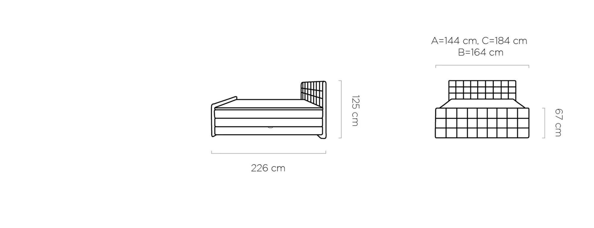 Kontinentinė lova su užtiesalu 160x200 Gr1 - Paveikslėlis 7