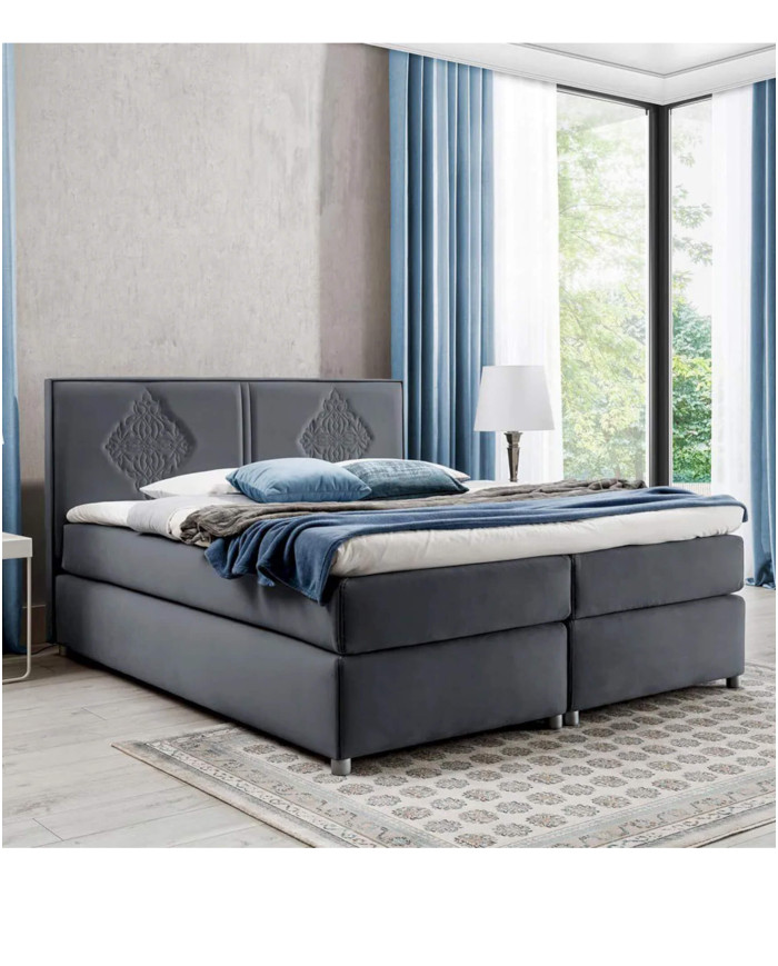 Folk kontinentinė lova 120x200, apmušta, su čiužiniu, viršutiniu sluoksniu — изображение 3