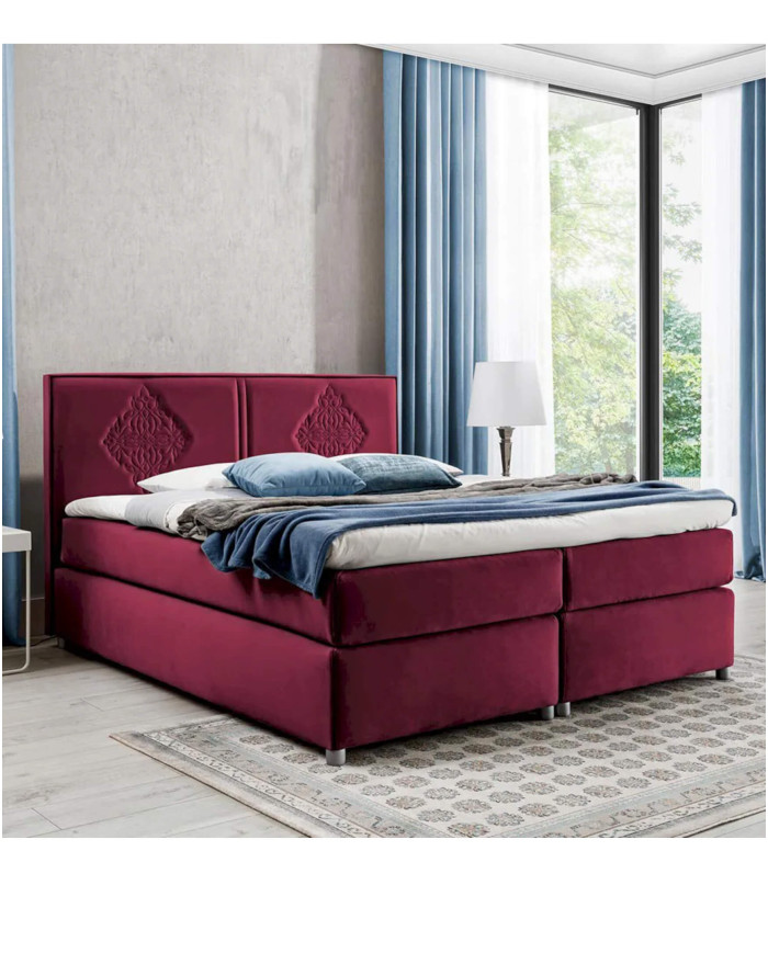 Folk kontinentinė lova 120x200, apmušta, su čiužiniu, viršutiniu sluoksniu — изображение 4