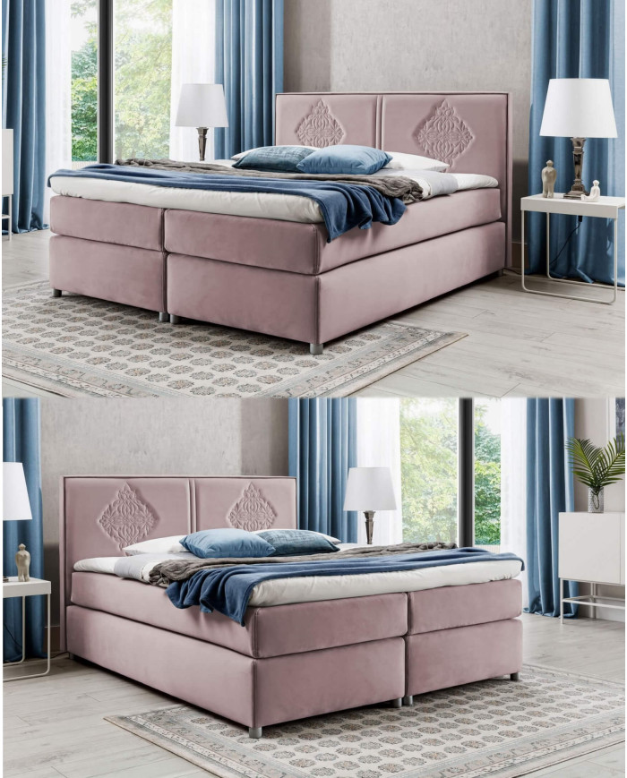 Folk kontinentinė lova 120x200, apmušta, su čiužiniu, viršutiniu sluoksniu — изображение 5