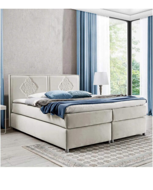 Folk kontinentinė lova 140×200, apmušta, su čiužiniu, viršutiniu sluoksniu