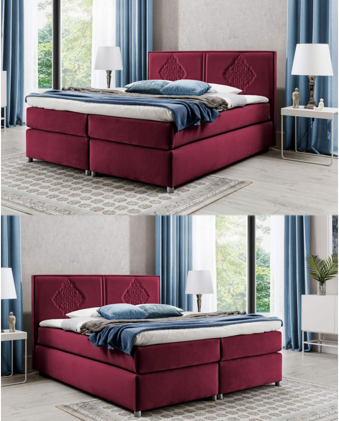 Folk kontinentinė lova 180x200, apmušta, su čiužiniu, viršutiniu sluoksniu — изображение 7