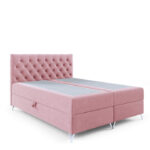 Guliette kontinentinė lova 160x200, apmušta, čiužiniai, čiužinys su užtiesalu, konteineris