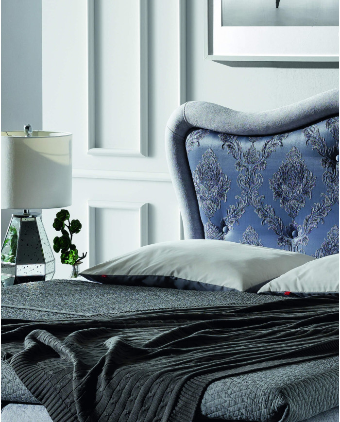 Gusto kontinentinė lova 120x200, apmušta, čiužinys, čiužinuko užtiesalas, konteineris - Paveikslėlis 5