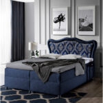 Gusto kontinentinė lova 200x200, apmušta, čiužinys, čiužinuko užtiesalas, konteineris