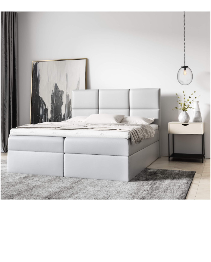 Imbir kontinentinė lova 120x200, apmušta, čiužinys, čiužinuko užtiesalas, konteineris - Paveikslėlis 6