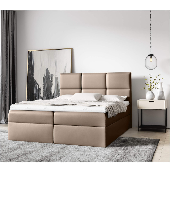 Imbir kontinentinė lova 140x200, apmušta, čiužinys, čiužinuko užtiesalas, konteineris — изображение 4