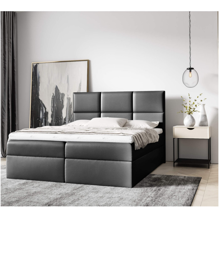 Imbir kontinentinė lova 160x200, apmušta, ciužinys, ciužinuko užtiesalas, konteineris