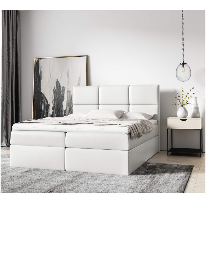 Imbir kontinentinė lova 180x200, apmušta, čiužinys, čiužinuko užtiesalas, konteineris - Paveikslėlis 2