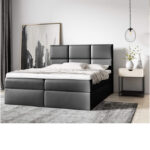 Imbir kontinentinė lova 180x200, apmušta, čiužinys, čiužinuko užtiesalas, konteineris