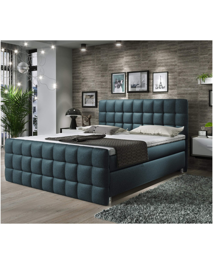 Imperia kontinentinė lova, 140x200 cm, apmušta, su kišeninių spyruoklių čiužiniu, viršutiniu čiužiniu - Paveikslėlis 5