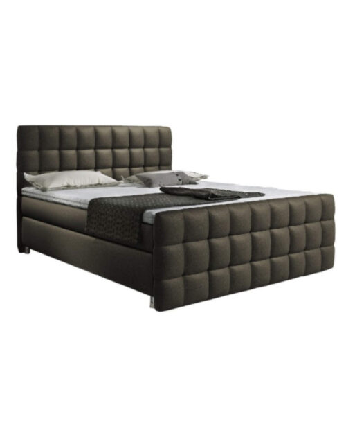 Imperia kontinentinė lova, 140×200 cm, apmušta, su kišeninių spyruoklių čiužiniu, viršutiniu čiužiniu