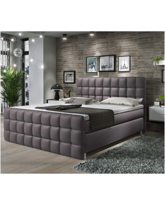 Imperia kontinentinė lova, 140x200 cm, apmušta, su kišeninių spyruoklių čiužiniu, viršutiniu čiužiniu - Paveikslėlis 7